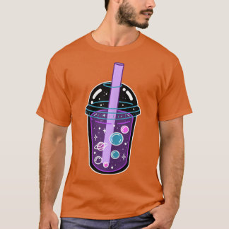 Camiseta Space Boba Tea Bubble Tea Japonês Anime Kawaii Cu