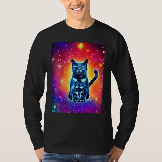 Camiseta Space Cat Kitty Kitten In Cat Style 1 (Frente)