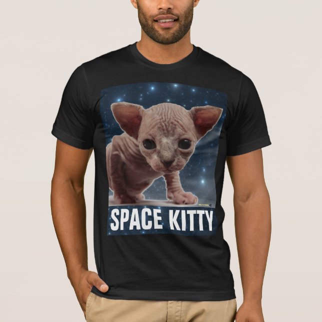 Camiseta SPACE CAT Sphnix Engraçado T-Shirts (Frente)