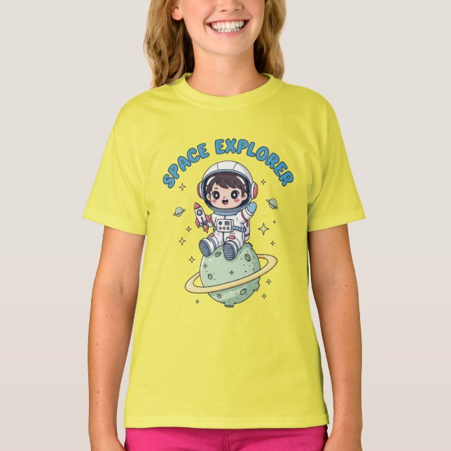 Camiseta Space Explorer Kawaii (Frente)