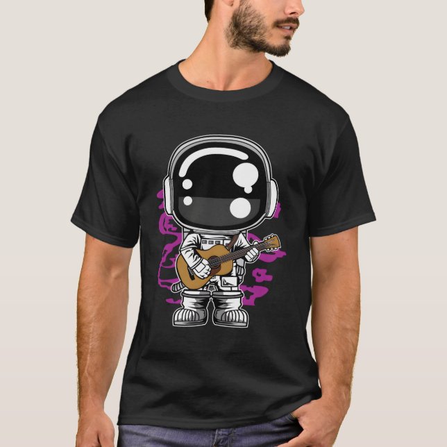 Camiseta Space Music Moonwalker Guitar (Frente)