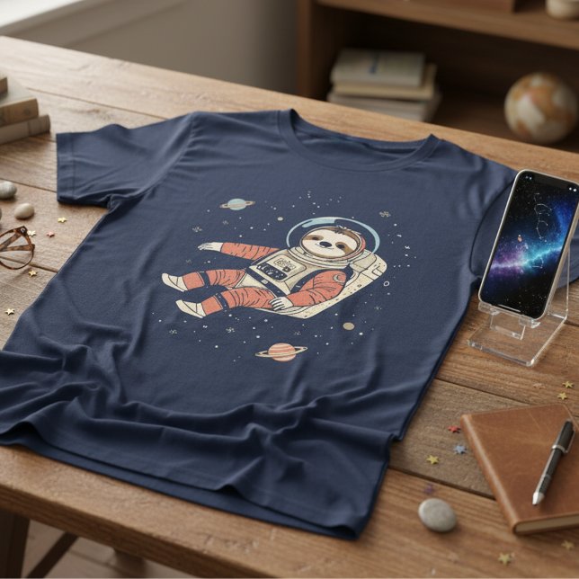 Camiseta Space Out Sloth — Cute Astronaut Sloth (Criador carregado)