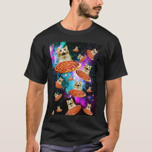 Camiseta Space Pizza Astronauta Kitten Sarcasm Comida Gala