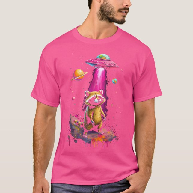 Camiseta Space Raccoon Ufo (Frente)