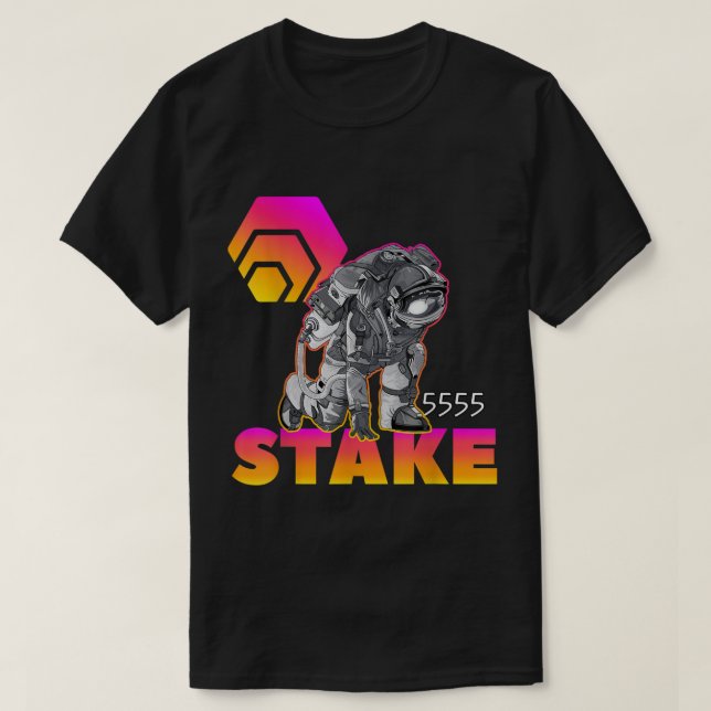 Camiseta Space Staker | Futuristic Crypto Astronaut (Frente do Design)