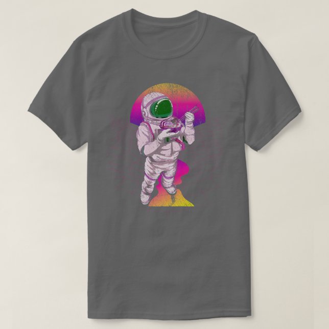 Camiseta Space Synthwave Vaporwave Ramen Noodles 90s Art As (Frente do Design)