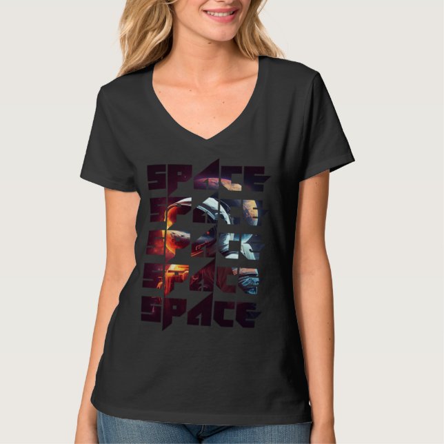 Camiseta Space Text Solar System Galactic Astro Space Enthu (Frente)