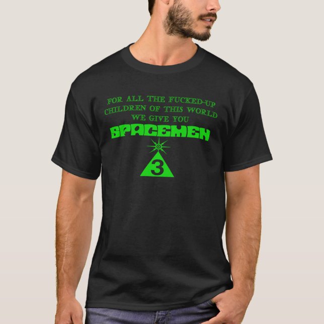 Camiseta Spacemen 3 É Para Crianças Presente retro VERDE (Frente)