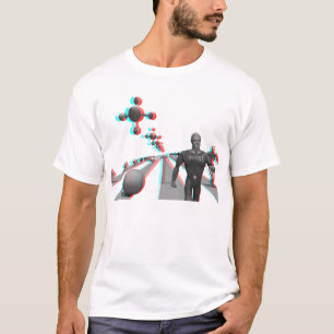 Camiseta Spaceport: anaglyph vermelho-ciano