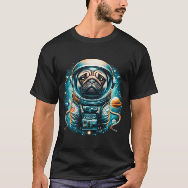 Camiseta SpacePug: O Pug que Conquistou a Lua (Frente)