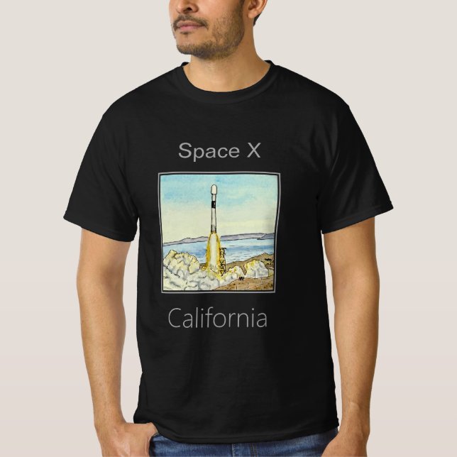 Camiseta SpaceX Launch, Vandenberg, Califórnia (Frente)