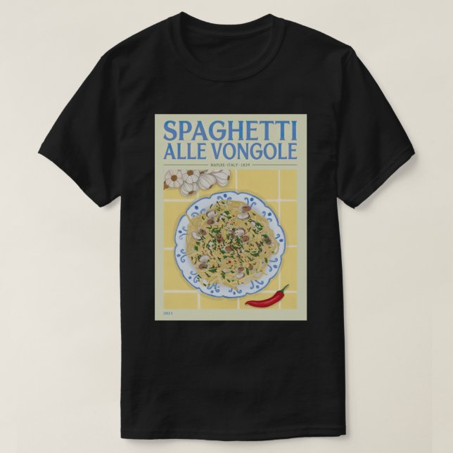 Camiseta Spaghetti Alle Vongole 1839 (Frente do Design)