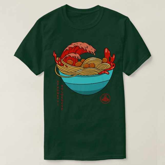 Camiseta Spaghetti Bolognese - Arroz Italiano - R Japonês (Frente do Design)