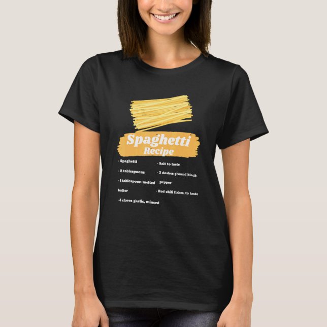 Camiseta Spaghetti Recebe Figurino de Cozinhar de Comida It (Frente)