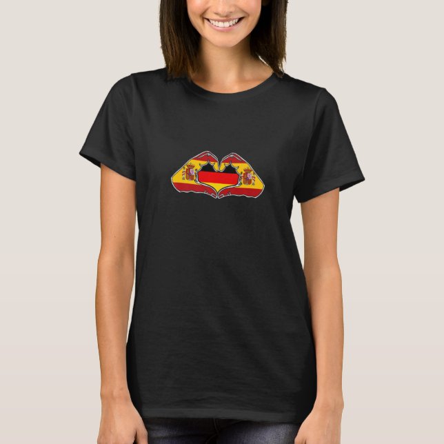 Camiseta Spain and Germany Heart hand friendship (Frente)