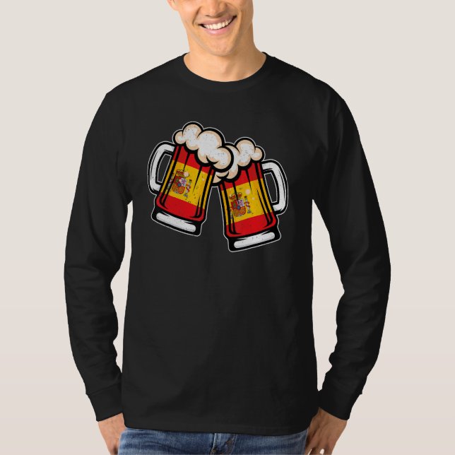 Camiseta Spain Flag Beer Mug   Cool Spanish Beer (Frente)