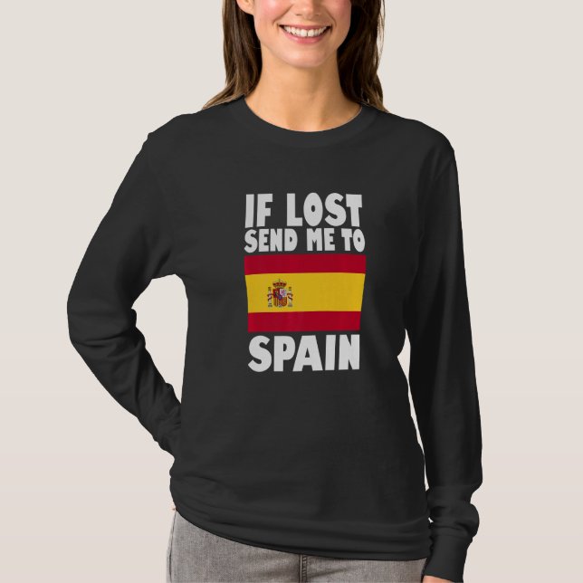Camiseta Spain Flag Design  If lost send me to Spain Premiu (Frente)