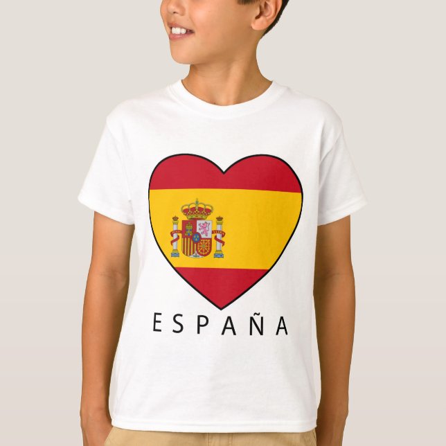 Camiseta Spain Heart with black ESPANA (Frente)