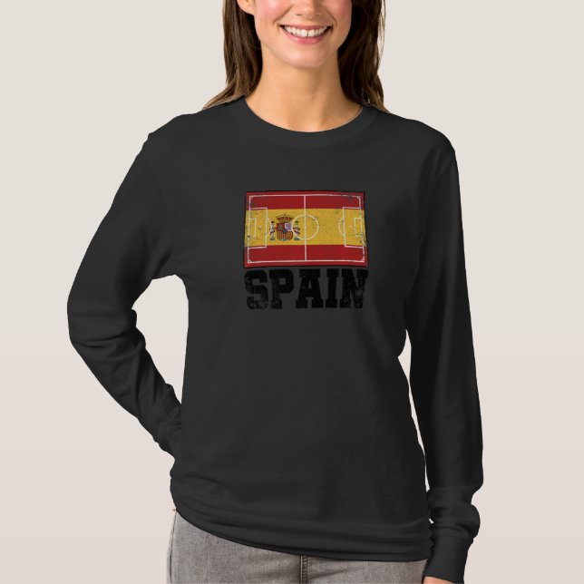 Camiseta Spain Soccer Field Country Flag Espana Spanish Pri (Frente)
