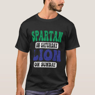 Camiseta Span No Sábado Lion No Domingo Motivational