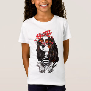 Camiseta Spaniel de rei Charles descuidado de Paris com