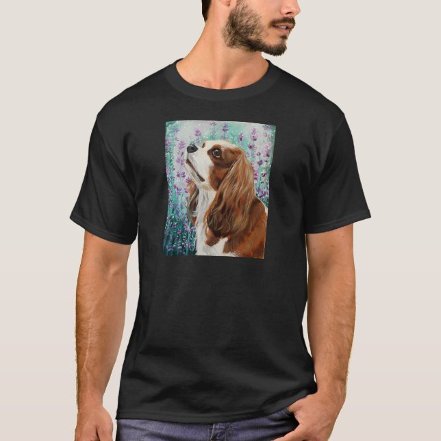 Camiseta Spaniel de rei descuidado Charles de Blenheim (Frente)