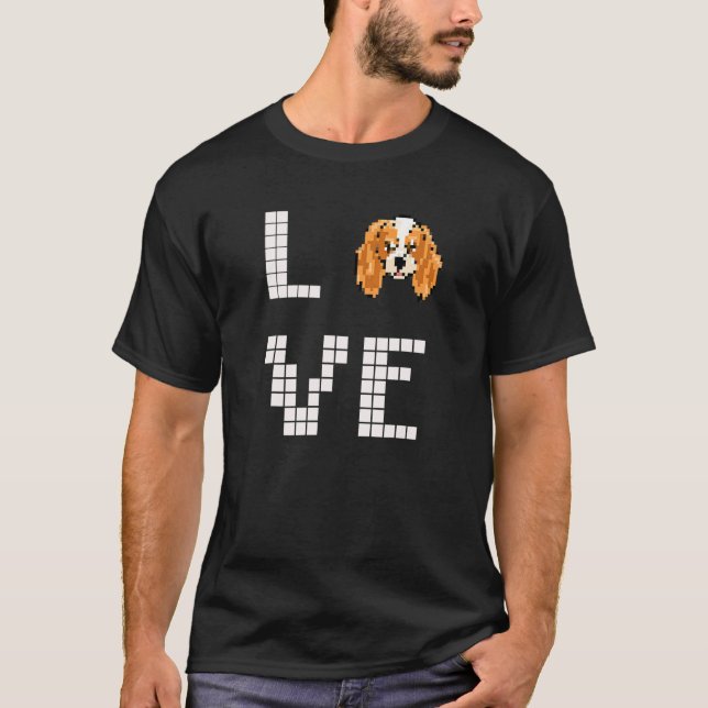 Camiseta Spaniel Dog Pixel Art (Frente)