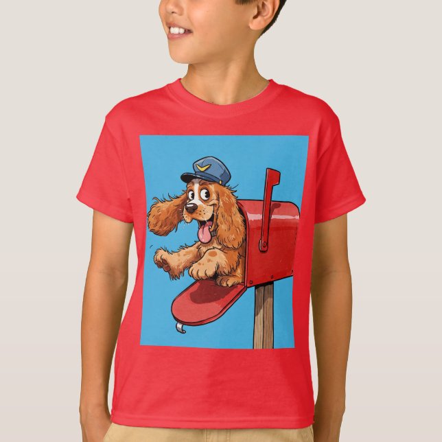 Camiseta Spaniel Postman, por Natasha Us (Frente)