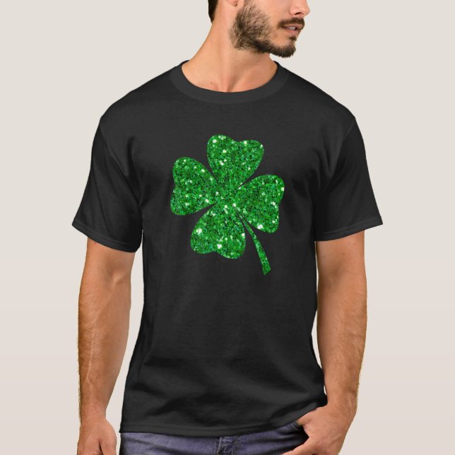 Camiseta Sparkle Clover Shamrock Irish Para St Patricks (Frente)
