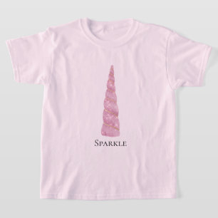 Camiseta Sparkle Pink Dourado Glam Unicorn