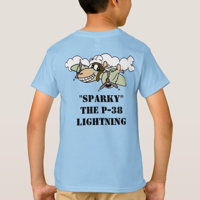 Camiseta Sparky, a camisa-T da Cartoon P-38 Lightning (Verso)