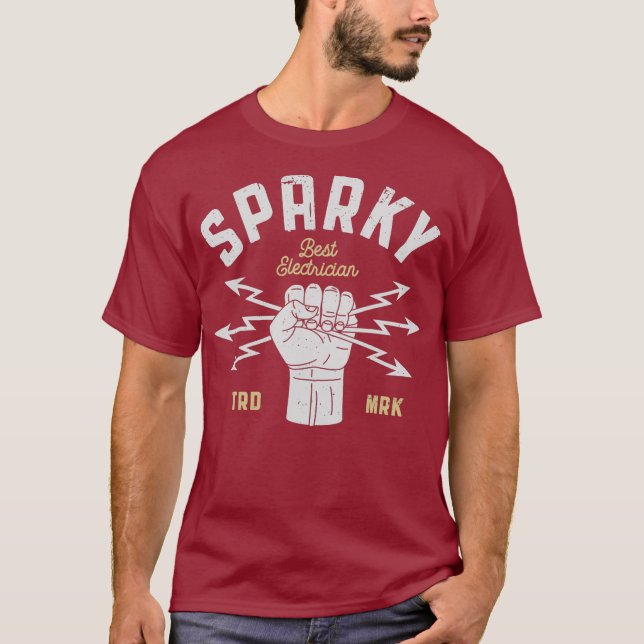 Camiseta Sparky Eleatra Funny Lineman Pai Retro Presentes (Frente)