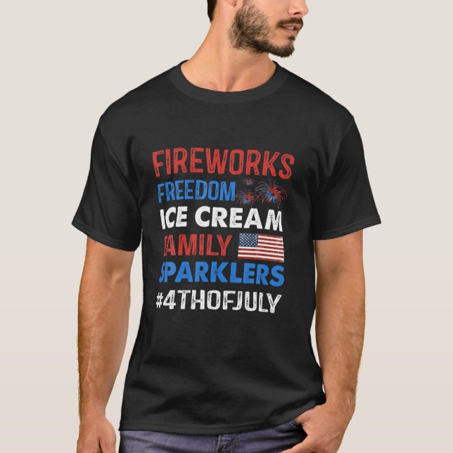 Camiseta Sparlers da Família de Sorvetes de Liberdade do Fi (Frente)