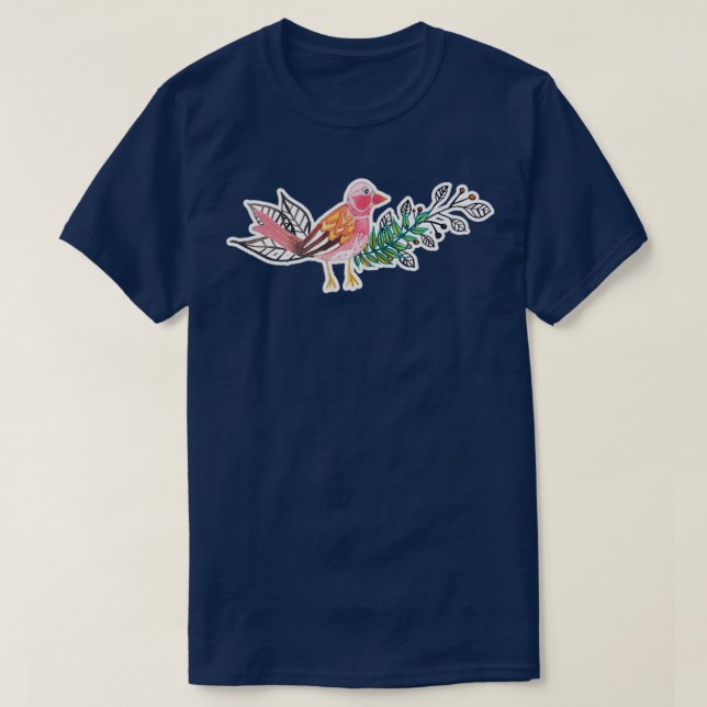 Camiseta Sparrow Tree branch Raven Bird Leaf Pigeon Bugagha (Frente do Design)