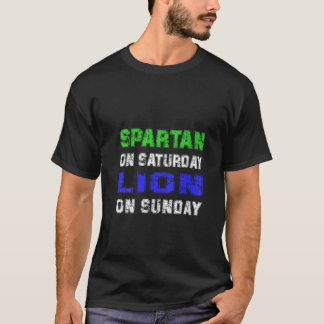 Camiseta Spartan no Sábado Lion no Domingo Funny Detroit V