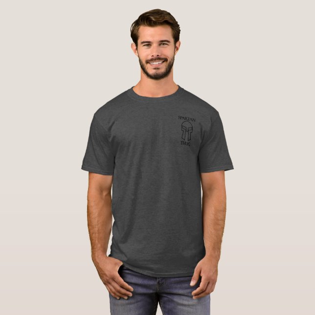 Camiseta Spartan Thug - Camisa-T básica escura masculino (Frente Completa)