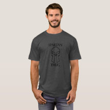 Spartan Thug - Camisa-T básica escura masculino