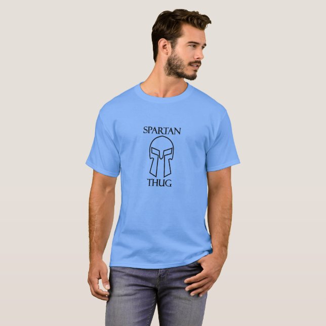 Camiseta Spartan Thug - Camisa-T básica escura masculino (Frente Completa)
