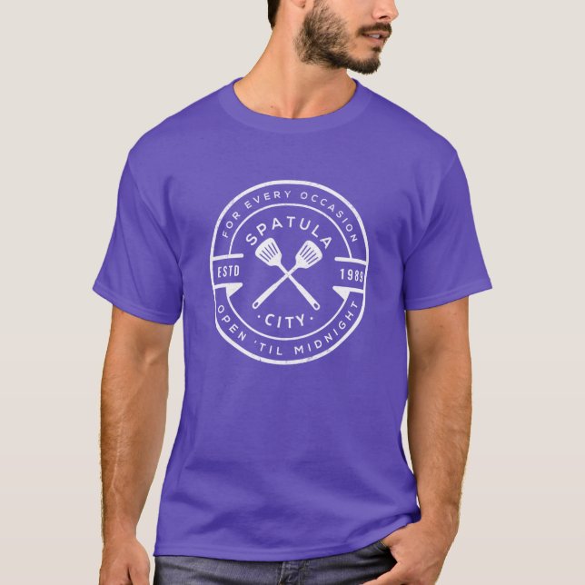 Camiseta Spatula City retrô (Frente)