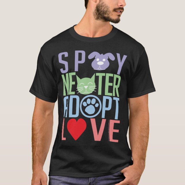 Camiseta Spay o neutro adotam o amor 2 (Frente)