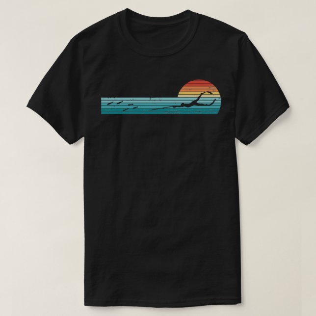 Camiseta Spearfishing Retro Vintage Sunset Gift (Frente do Design)