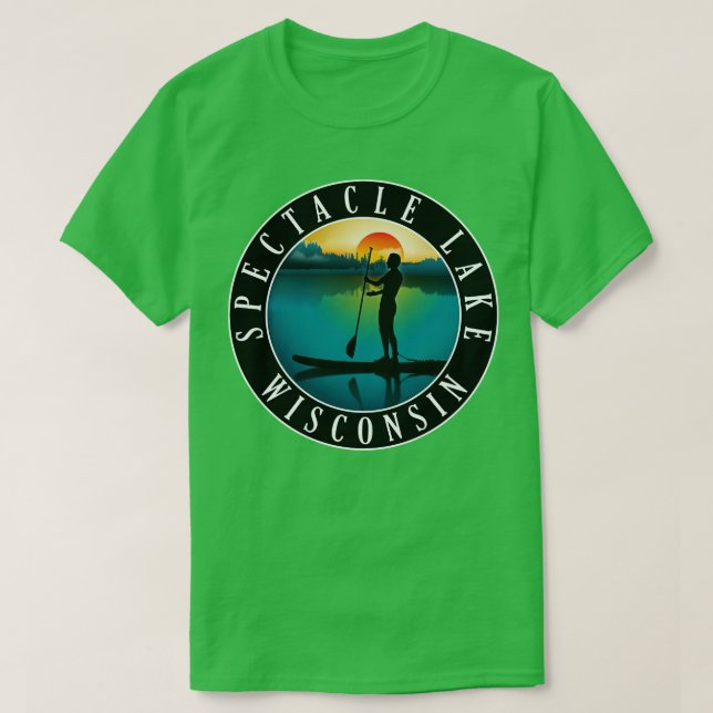 Camiseta Specacle Lake Wisconsin Paddleboard (Frente do Design)