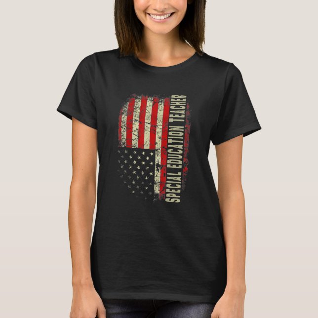 Camiseta Special Education Teacher Day 4th Of July US Flag  (Frente)
