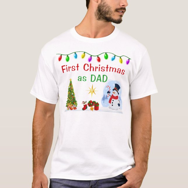 Camiseta Special Order, First Christmas as Dad Shirt (Frente)