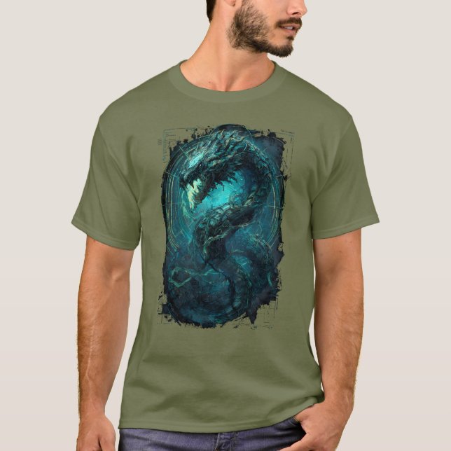 Camiseta Spectral Coil Cyberpunk Serpent Dark Art T-Shirt (Frente)
