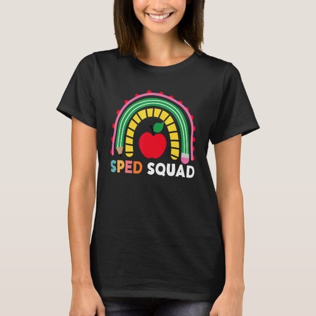 Camiseta Sped Crew Rainbow Special Education Teacher Back T (Frente)