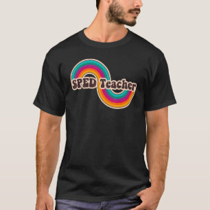 Camiseta Sped Special Education Retro Rainbow De Volta À Es