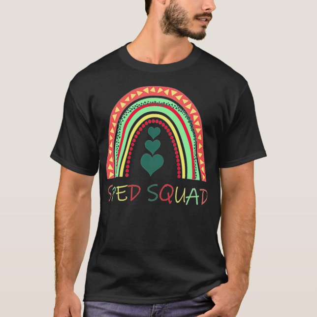 Camiseta Sped Squad Special Education Rainbow antivalentine (Frente)