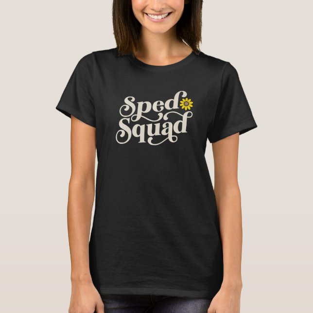 Camiseta SPED Squad Special Education Teacher Sunflower Ret (Frente)