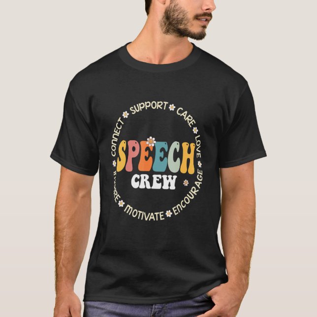 Camiseta Speech Language Pathologist Therapy Groovy Speech  (Frente)